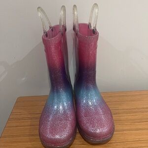 Western Chief Glittery Pink and Blue Kids Boots light up